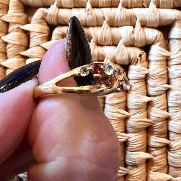 Natural Multi-Gemstone Infiniti Ring Size 7.5 - Picture 5 of 9